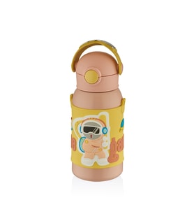 Shotay ST-8812 600ml Askılı Pipetli Pembe Çift Kapak Çelik Matara