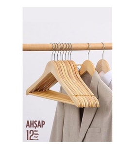 TransForMacion Natural Ahşap Elbise Askısı 12 ADET Montague Design 719133