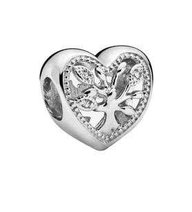 Nur Silver Aşk Ağacı Kalp Gümüş Charm NUR-CM00233