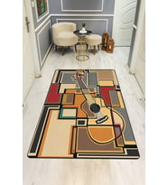 Modern Desenli Dijital Baskı Kaymaz Taban Halı H0962