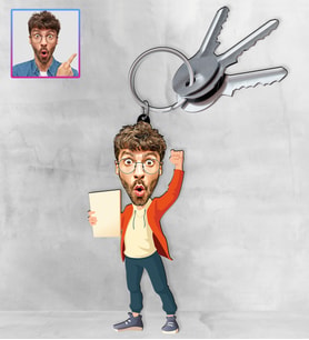 Kişiye Özel Karikatür Tasarım Anahtarlık 97218