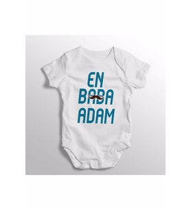 En Baba Adam Yazılı Baskılı Bebek Zıbını