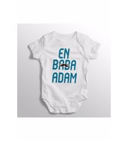 En Baba Adam Yazılı Baskılı Bebek Zıbını