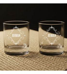Özel Tasarım Kutulu İsim Yazılı 2’li Tennessee Whiskey Viski Bardakları