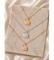 Kişiye Özel Minimal Salyangoz Kolye 925K Gümüş (Rose)