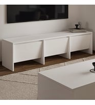 Laris 160 cm 3 Kapaklı Tasarım TV Sehpası (Beyaz)