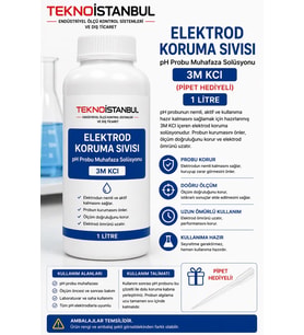 Elektrod Koruma Sıvısı, pH Probu Muhafaza Solüsyonu, Pipet Hediyeli (1L)