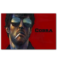 Cakatablo Cobra Sylvester Stallone Kırmızı Arkaplan MDF Tablo