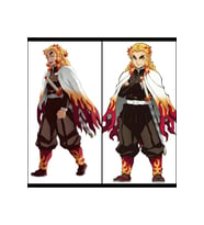 Demon Slayer Rengoku Kyojuro Desenli Çift Yön Baskılı Sarılma Yastığı Kılıf
