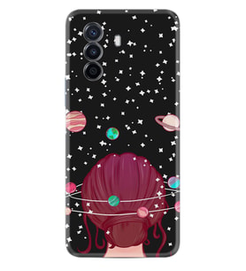 Huawei Nova Y70 Y90 Nova 9 SE  Kılıf Desemli Silikon Space Woman 1311