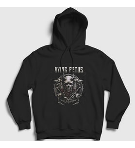 Presmono Unisex Siyah Skull Dying Fetus Kapüşonlu Sweatshirt 387698tt