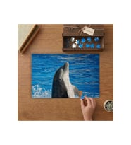 Sevimli Yunus Balığı Tasarımı 240 parça Ahşap Puzzle Ahşap Kutuda MP04479