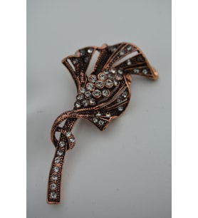 STONEAGE Broş Zirkon Taşlı Bronz