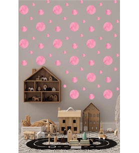 5-4-3 Cm Pembe Renkli Nature Suluboya Puantiye Seti 130 Adet (Karışık)