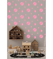 5-4-3 Cm Pembe Renkli Nature Suluboya Puantiye Seti 130 Adet (Karışık)