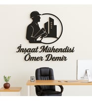 İnşaat Mühendisi Metal Duvar Dekoru - Kişiye Özel Duvar Tablosu