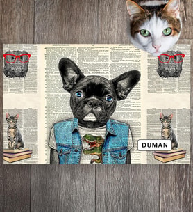 Monnhein Pet Mat – Kişiselleştirilebilir Kaymaz Mama Altlığı, 50x35 cm