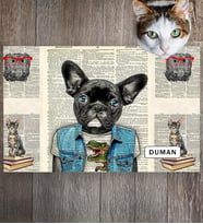 Monnhein Pet Mat – Kişiselleştirilebilir Kaymaz Mama Altlığı, 50x35 cm