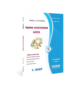 Egem Eğitim Yayınları AÖF 1. Sınıf İdare Hukukuna Giriş Güz Dönemi 1. Yarıyıl Konu Anlatımlı Soru Bankası (Çok Renkli)