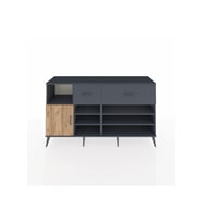 Hyperion Konsol 6 Raflı 2 Çekmeceli Tek Kapaklı  176x44x99 Antrasit-Çam/Antrasit