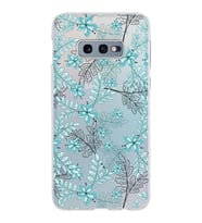 Samsung Galaxy S10E Kapak Floral Su Yeşili Tasarımlı Şeffaf Silikon Kılıf