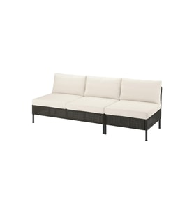 3'lü Bahçe Kanepesi, Koyu Gri, 240 cm, Frösön-Duvholmen Bej, 2+1 Kişilik