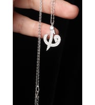 Elif Vav Kolye Zirkon Taşlı 925 Ayar Gümüş Kolye (Silver)