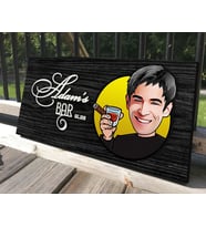 BK Gift Kişiye Özel Erkek Karikatürlü Kabartma Tasarım Antik Siyah (Ebony) Ahşap Tabela-2, Dekoratif Tabela, Rustik Ev Dekorasyonu, Duvar Dekoru