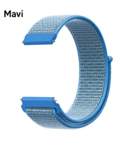 22MM Gear S3 Watch 4 -Gt2 GT2E 46MM Kayış Kordon Lylon Loop (Mavi)