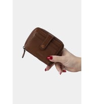 Massarelli X Hakiki Deri Unisex Cüzdan Kartlık ve Para Bölmeli Mor MCZ9025 (Taba)