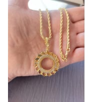 çeyrek gram uyumlu kolye 3,mm 60cm kolye 24ayar altın kaplma