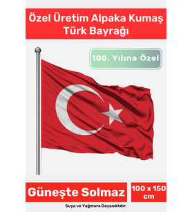 Özel Suya Güneşe Sopa Takılabilir Çıkarılabilir Dayanıklı Alpaka Kumaş 100x150 cm Türk Bayrağı Flag