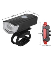 Forte GT Bisiklet Işığı USB şarjlı Led Ön Arka Set Xbyc 6116 (Siyah)