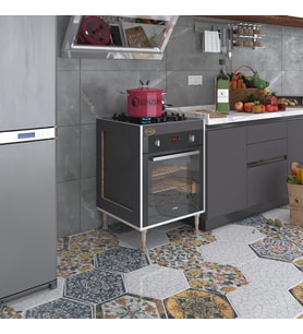 Kenzlife ankastre modülü kabini emir timur3 gri 89-81*60*56 fırın ocak dolabı ayarlı ayaklı