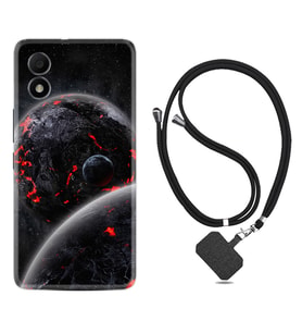 TCL 303 Kılıf Resimli Boyun Askılı İpli Desenli Silikon Series Dark World 1867