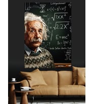 Albert Einstein Beyin Çizimi Dekoratif Kanvas - Mdf Ahşap Tablo