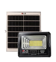 DLS 200W Güneş Enerjili Solar LED Projektör Harici Solar Panelli, 5 Metre Kablolu 501-200 (Beyaz)