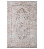 Makine Kaymaz Yıkanabilir Krem Eskitme Viskon Salon Halısı Mutfak Halısı Koridor Halısı Yolluk DR2009