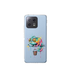 Xiaomi Mi 13 Pro ile Uyumlu Splash Bukalemun Tasarımlı Şeffaf Silikon Kılıf