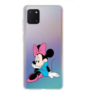 Samsung Galaxy A81  Kapak Minnie Mouse Tasarımlı Şeffaf Silikon Kılıf