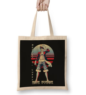 One Piece Luffy 06 Bez Çanta Uzun Saplı