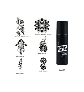 Kadın Sembolleri Spray Tattoo Geçici Dövme Yapma Seti Dark Siyah