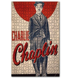 Cakapuzzle Charlie Chaplin Afişli Görsel Puzzle Yapboz MDF (Ahşap) (120 Parça)
