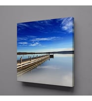 SAHİL İSKELE MANZARASI KANVAS TABLO 70x70cm (Karışık)