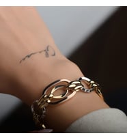 14k Altın Renkli Hallow Bileklik