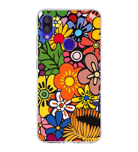 PrintiFy Xiaomi Redmi Note 7 Pro ile Uyumlu 1mm Slim Fit Retro Colors 2 Baskılı Şeffaf  Kılıf