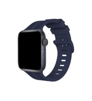 Uray store Apple Watch 38mm KR408 Çizgili Silikon Kordon - Lacivert