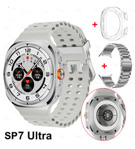 Spiface Sp7 Ultra Amoled Ekran Akıllı Saat Uzun Pil Ömürlü (Gümüş Gri)