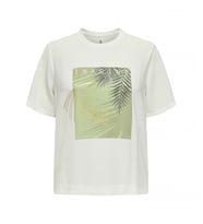 Only ONLNEWFLORA S/S ART O-NECK TOP BOX JRS Beyaz Kadın T-Shirt 15343900