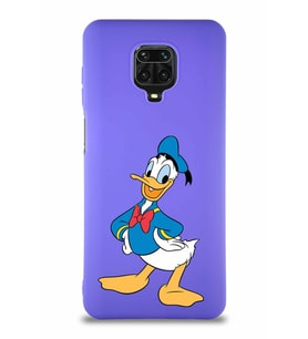 Xiaomi Redmi Note 9S Soft Premier Kapak Donald Duck-C Tasarımlı Silikon Kılıf - Mor (Şeffaf)